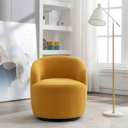 Teddy Fabric Swivel Accent Armchair Barrel Chair