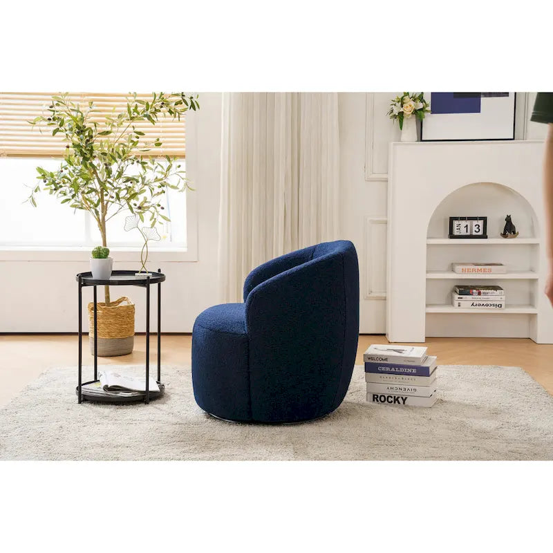 Teddy Fabric Swivel Accent Armchair Barrel Chair