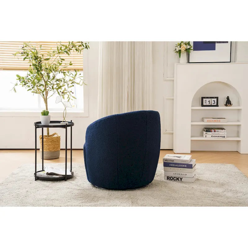 Teddy Fabric Swivel Accent Armchair Barrel Chair