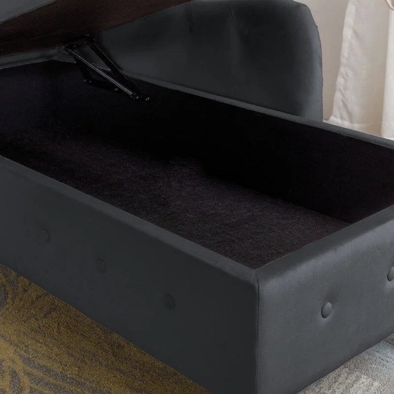 Chaise Lounge Indoor,Velvet Lounge Chair for Bedroom with Storage & Pillow,Modern Upholstered Rolled Arm Chase Lounge