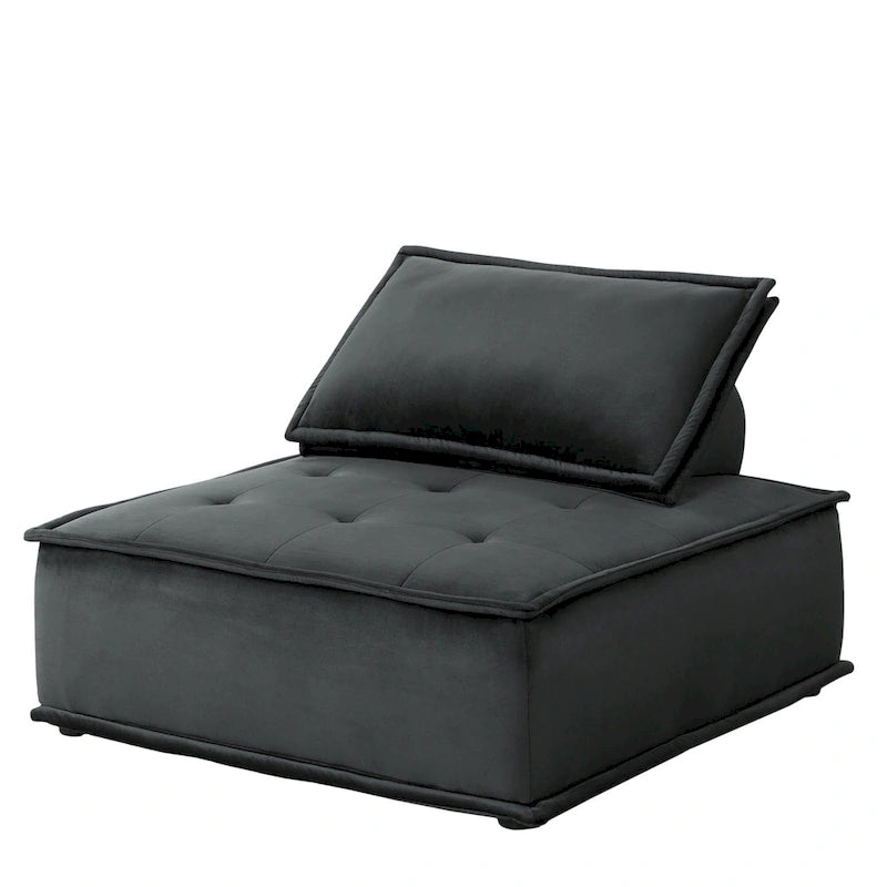 Velvet Armless Lounge Chair