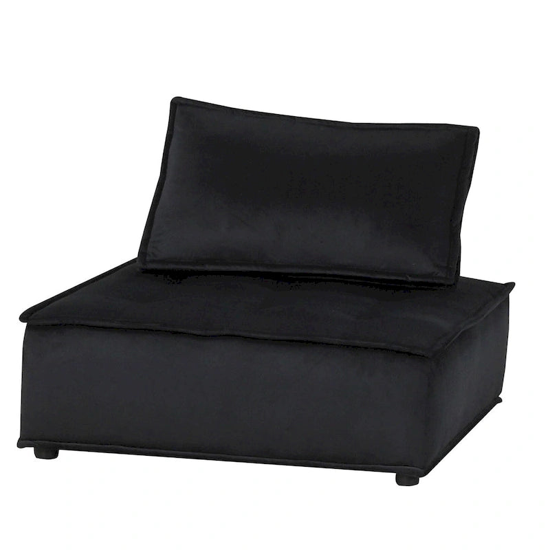 Velvet Armless Lounge Chair