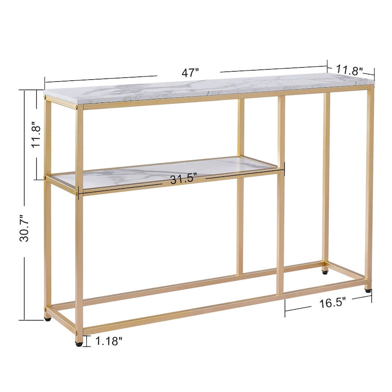 MCombo Narrow Console Table with Storage Shelf for Living Room, MDF Sage80 - 7'6  x 10'9