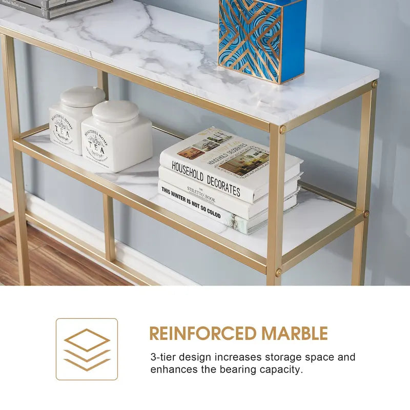 MCombo Narrow Console Table with Storage Shelf for Living Room, MDF Sage80 - 7'6  x 10'9