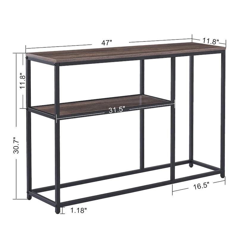 MCombo Narrow Console Table with Storage Shelf for Living Room, MDF Sage80 - 7'6  x 10'9