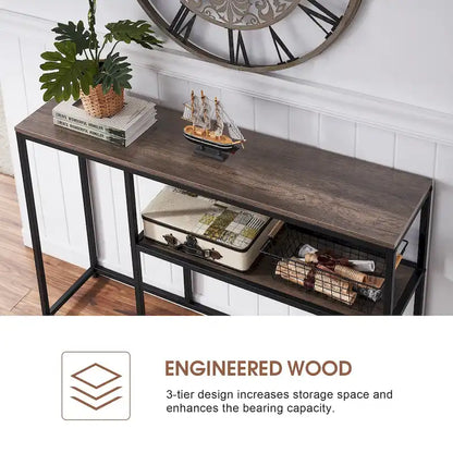 MCombo Narrow Console Table with Storage Shelf for Living Room, MDF Sage80 - 7'6  x 10'9