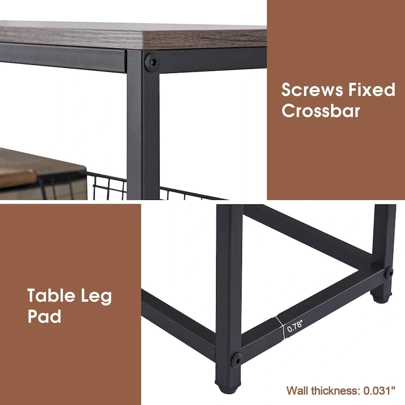 MCombo Narrow Console Table with Storage Shelf for Living Room, MDF Sage80 - 7'6  x 10'9