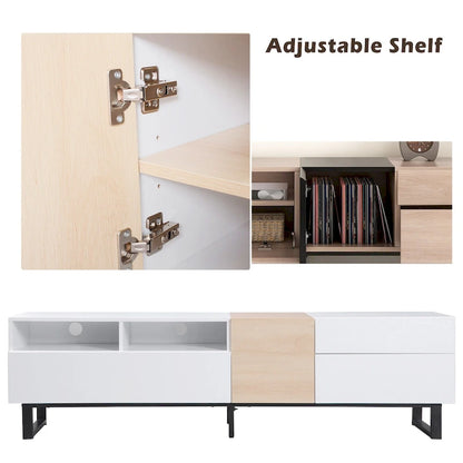 Modern TV Stand for 80  TV with Double Storage Space