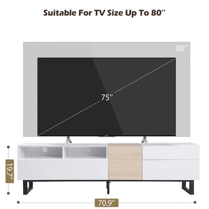 Modern TV Stand for 80  TV with Double Storage Space