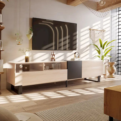 Modern TV Stand for 80  TV with Double Storage Space