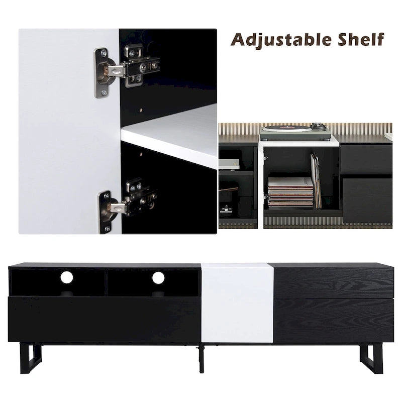 Modern TV Stand for 80  TV with Double Storage Space