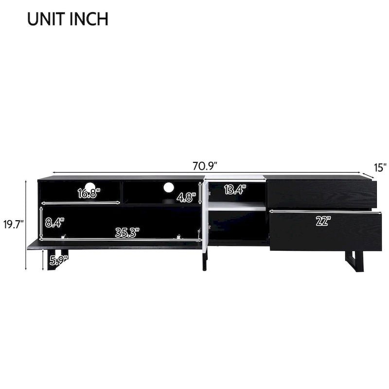 Modern TV Stand for 80  TV with Double Storage Space