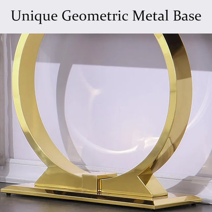 Modern Console Tables With Metal U Base and Gloss texture top