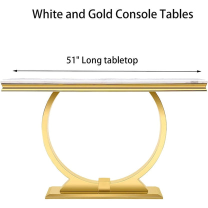 Modern Console Tables With Metal U Base and Gloss texture top