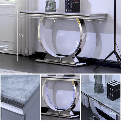 Modern Console Tables With Metal U Base and Gloss texture top