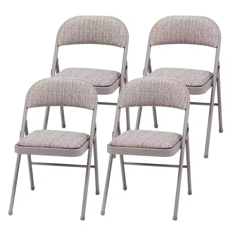 MECO Sudden Comfort Deluxe Portable Metal Fabric Padded Folding Chair for Home, Outdoor, and Office Use with Contoured Backrest, Gray (12 Pack)