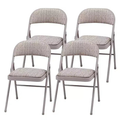 MECO Sudden Comfort Deluxe Portable Metal Fabric Padded Folding Chair for Home, Outdoor, and Office Use with Contoured Backrest, Gray (12 Pack)