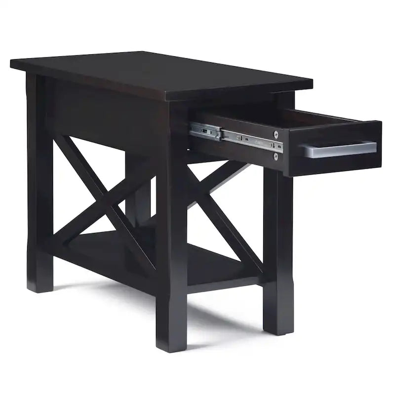 WYNDENHALL Waterloo SOLID WOOD 14 inch Wide Rectangle Contemporary Narrow Side Table - 14 inch Wide