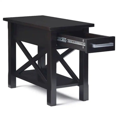 WYNDENHALL Waterloo SOLID WOOD 14 inch Wide Rectangle Contemporary Narrow Side Table - 14 inch Wide