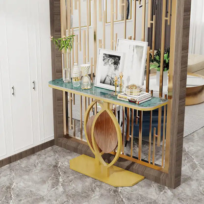 48  Modern Console Marble Table with Gold Base Entryway Living Room - 48 x12 x31