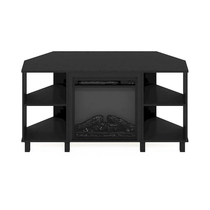 Furinno Jensen Metal Leg Corner Fireplce TV Stand for TV up to 55