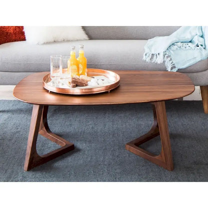 Aurelle Home Gideon Solid Walnut Modern Coffee Table - 42 x 27.5 x 15