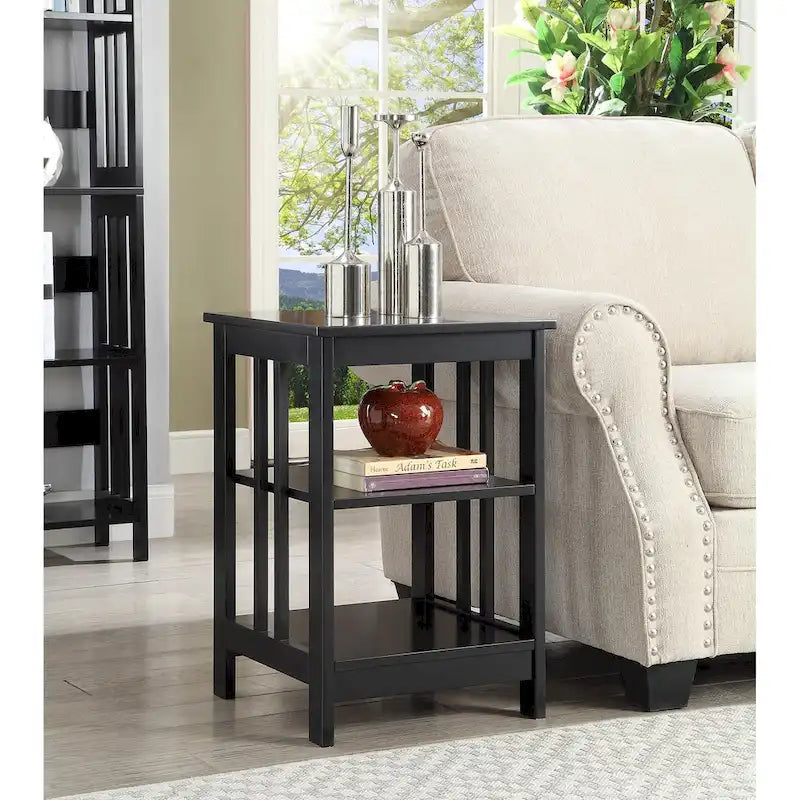 Convenience Concepts Mission End Table with Shelves