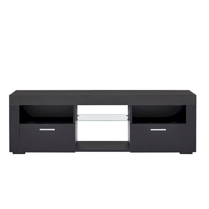 Modern 51-in Glass Shelf Storage TV Stand for TVs up to 69-in with LED Light