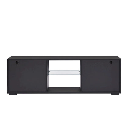 Modern 51-in Glass Shelf Storage TV Stand for TVs up to 69-in with LED Light