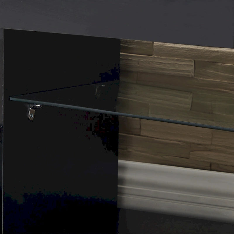 Modern 51-in Glass Shelf Storage TV Stand for TVs up to 69-in with LED Light