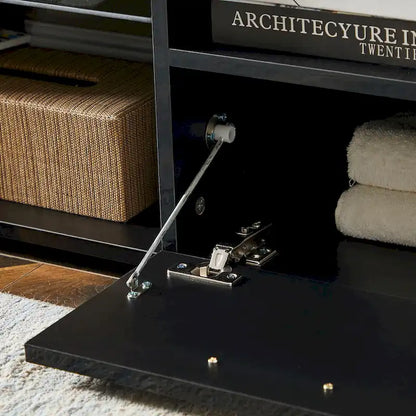 Modern 51-in Glass Shelf Storage TV Stand for TVs up to 69-in with LED Light