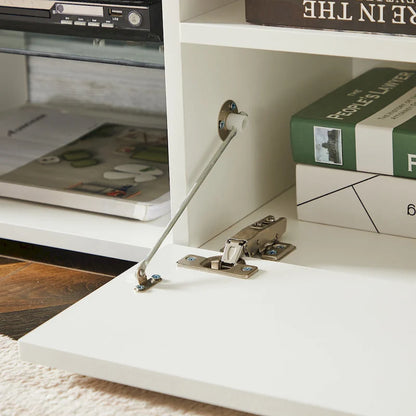 Modern 51-in Glass Shelf Storage TV Stand for TVs up to 69-in with LED Light