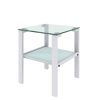 Glass two layer tea table, small round table, corner table, living room side table