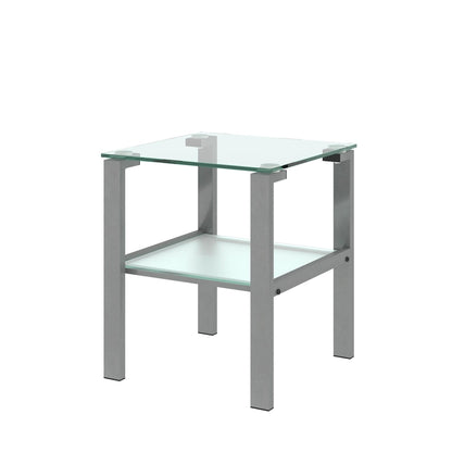 Glass two layer tea table, small round table, corner table, living room side table