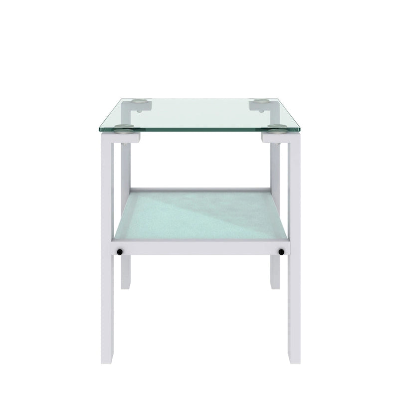Glass two layer tea table, small round table, corner table, living room side table