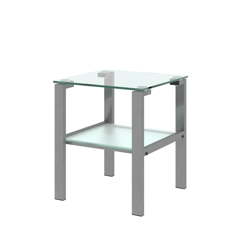 Glass two layer tea table, small round table, corner table, living room side table