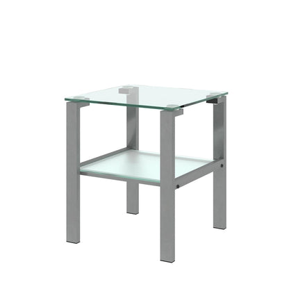 Glass two layer tea table, small round table, corner table, living room side table