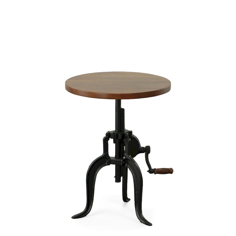 Carolina Living Regan Adjustable Accent Table - Chestnut Top - Black Base
