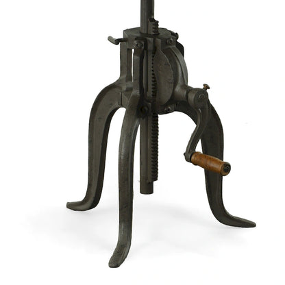 Carolina Living Regan Adjustable Accent Table - Chestnut Top - Black Base