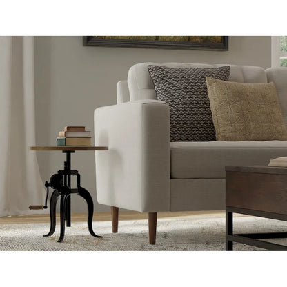 Carolina Living Regan Adjustable Accent Table - Chestnut Top - Black Base