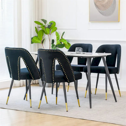 Clihome Set of 2 Contemporary Velvet Upholstered Dining Chair