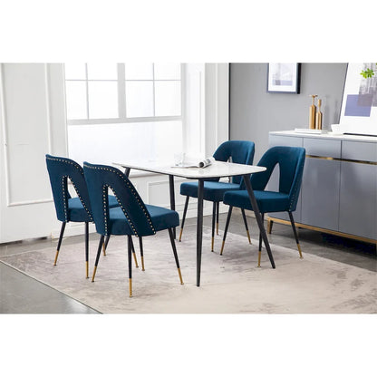 Clihome Set of 2 Contemporary Velvet Upholstered Dining Chair