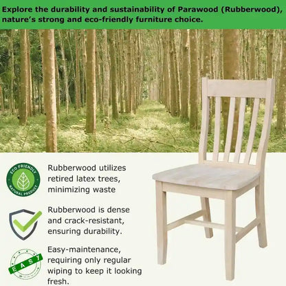 Copper Grove Quince Solid Wood Schoolhouse Chairs, Set of 2