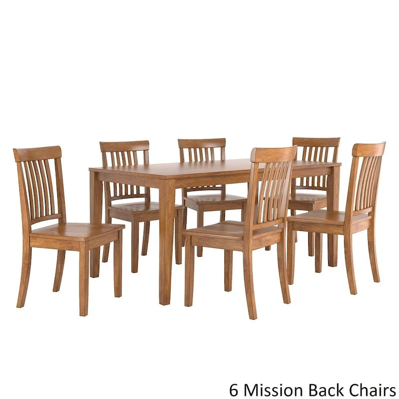 Set da pranzo rettangolare in rovere da 60 pollici Wilmington II di iNSPIRE Q Classic