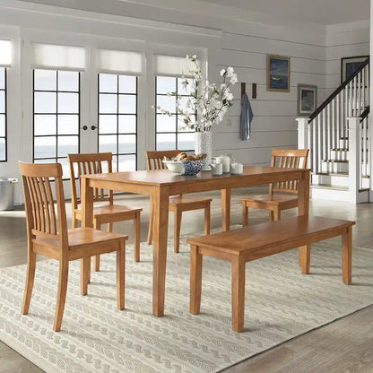 Set da pranzo rettangolare in rovere da 60 pollici Wilmington II di iNSPIRE Q Classic