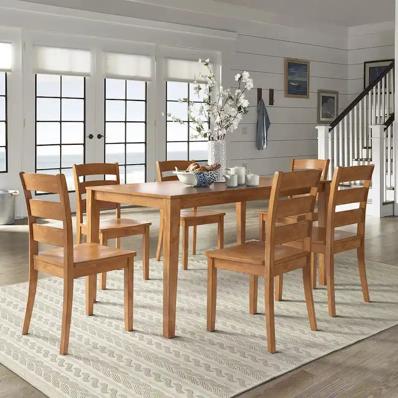 Set da pranzo rettangolare in rovere da 60 pollici Wilmington II di iNSPIRE Q Classic