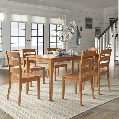 Set da pranzo rettangolare in rovere da 60 pollici Wilmington II di iNSPIRE Q Classic