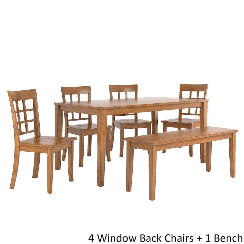 Set da pranzo rettangolare in rovere da 60 pollici Wilmington II di iNSPIRE Q Classic