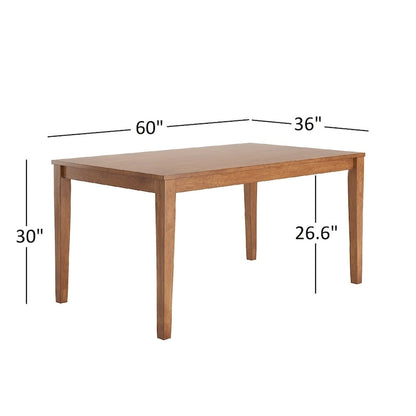 Set da pranzo rettangolare in rovere da 60 pollici Wilmington II di iNSPIRE Q Classic