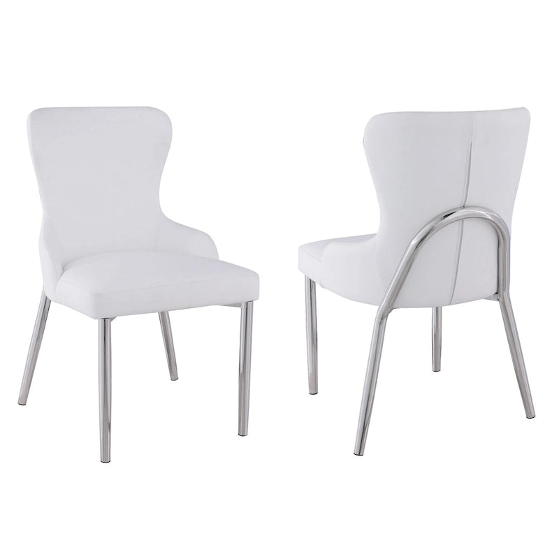Somette Ema White Wing Back Side Chair (Set of 2)